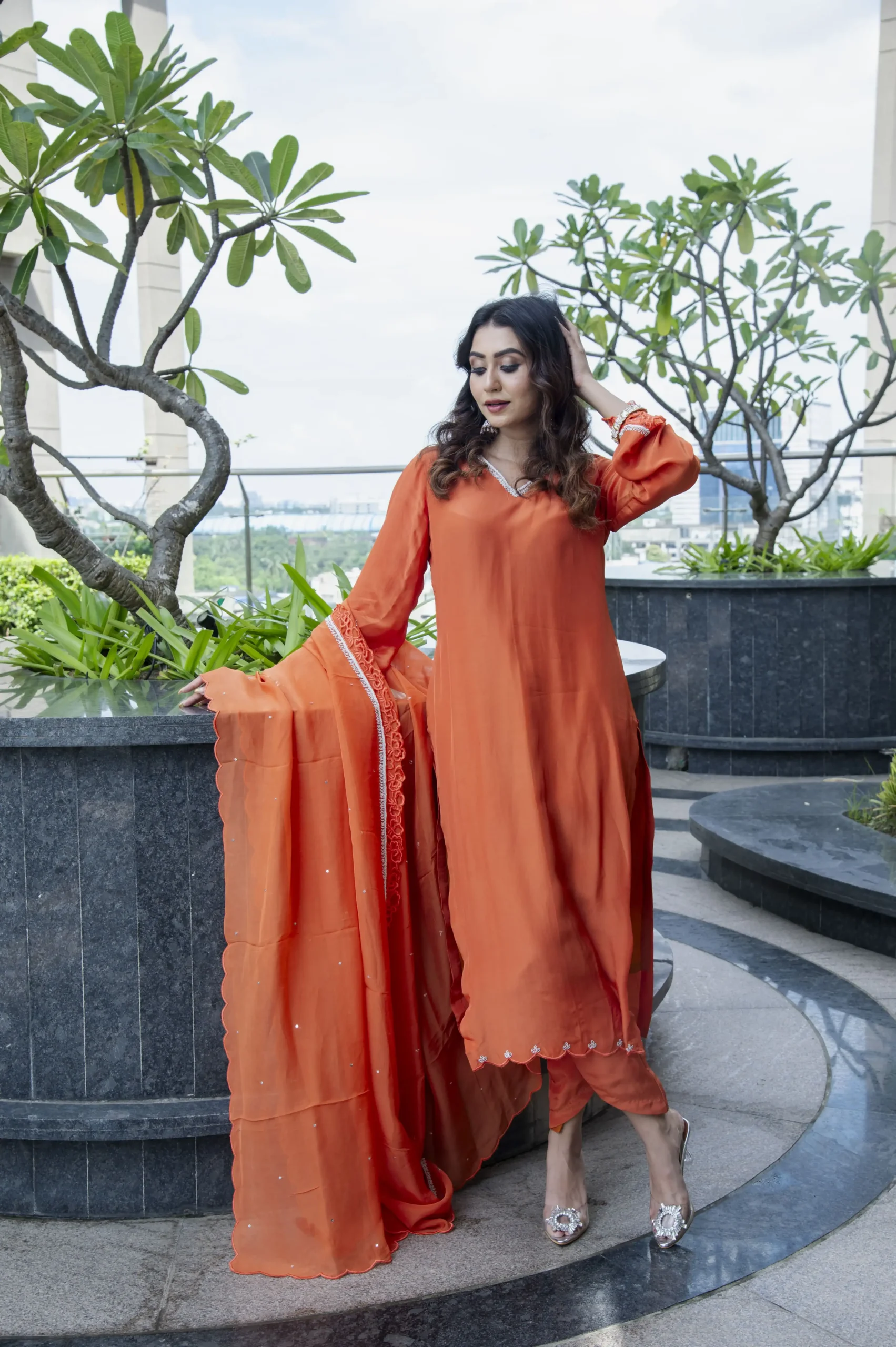 Kesarika Orange Kurta Set