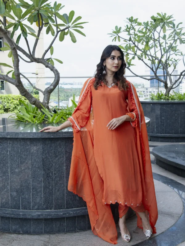 Kesarika Orange Kurta Set