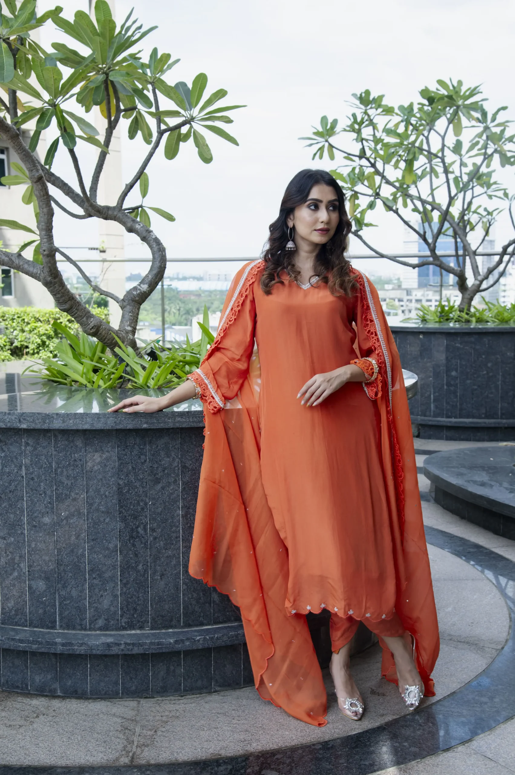 Kesarika Orange Kurta Set