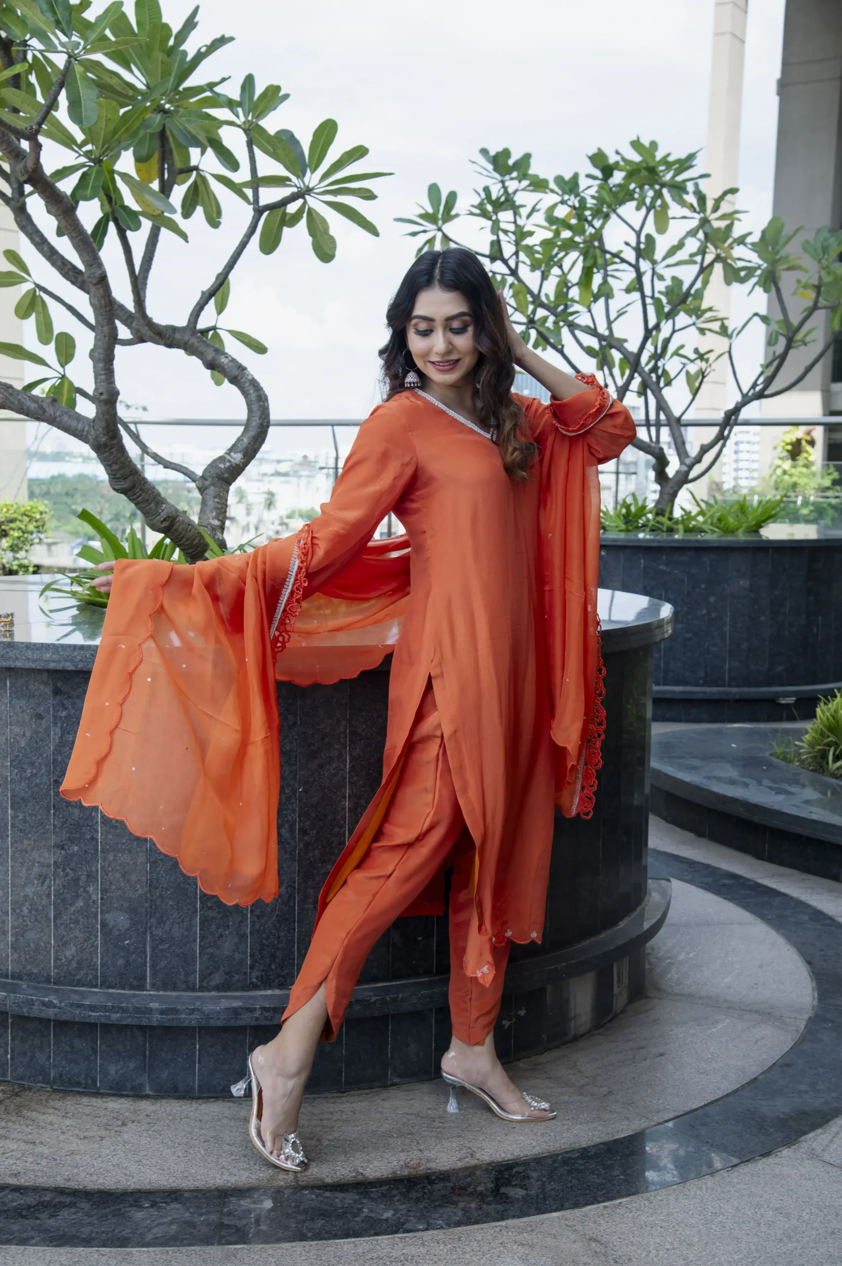 Kesarika Orange Kurta Set