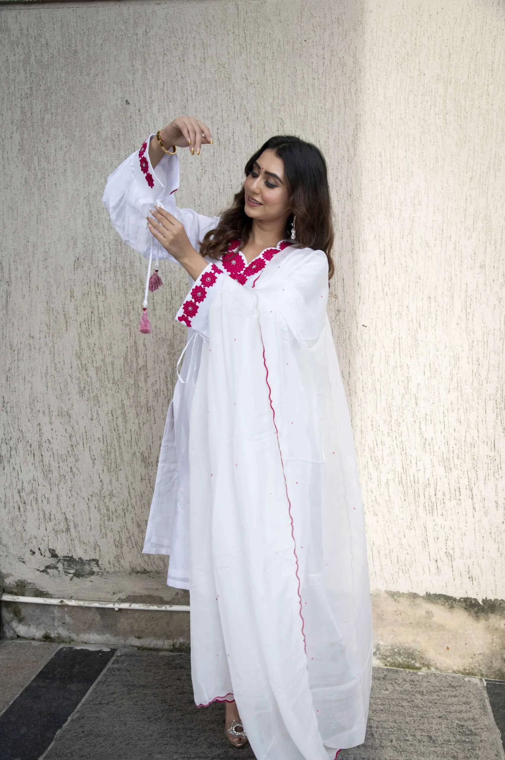 Phoolwari White Suit Set