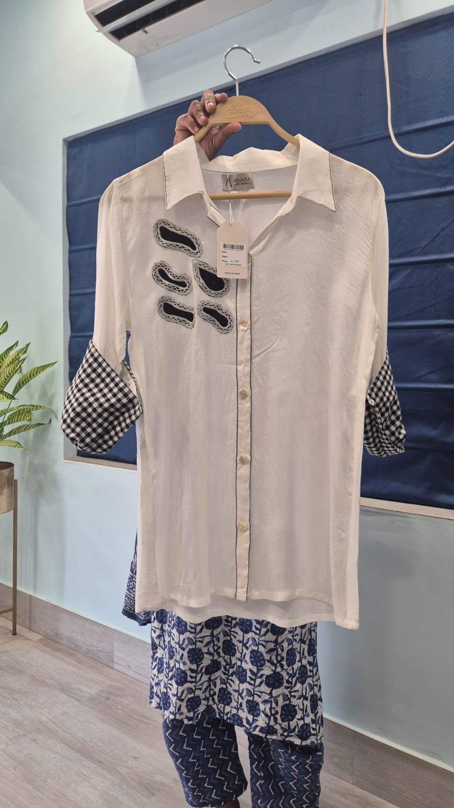 Abstract Cutout Shirt White