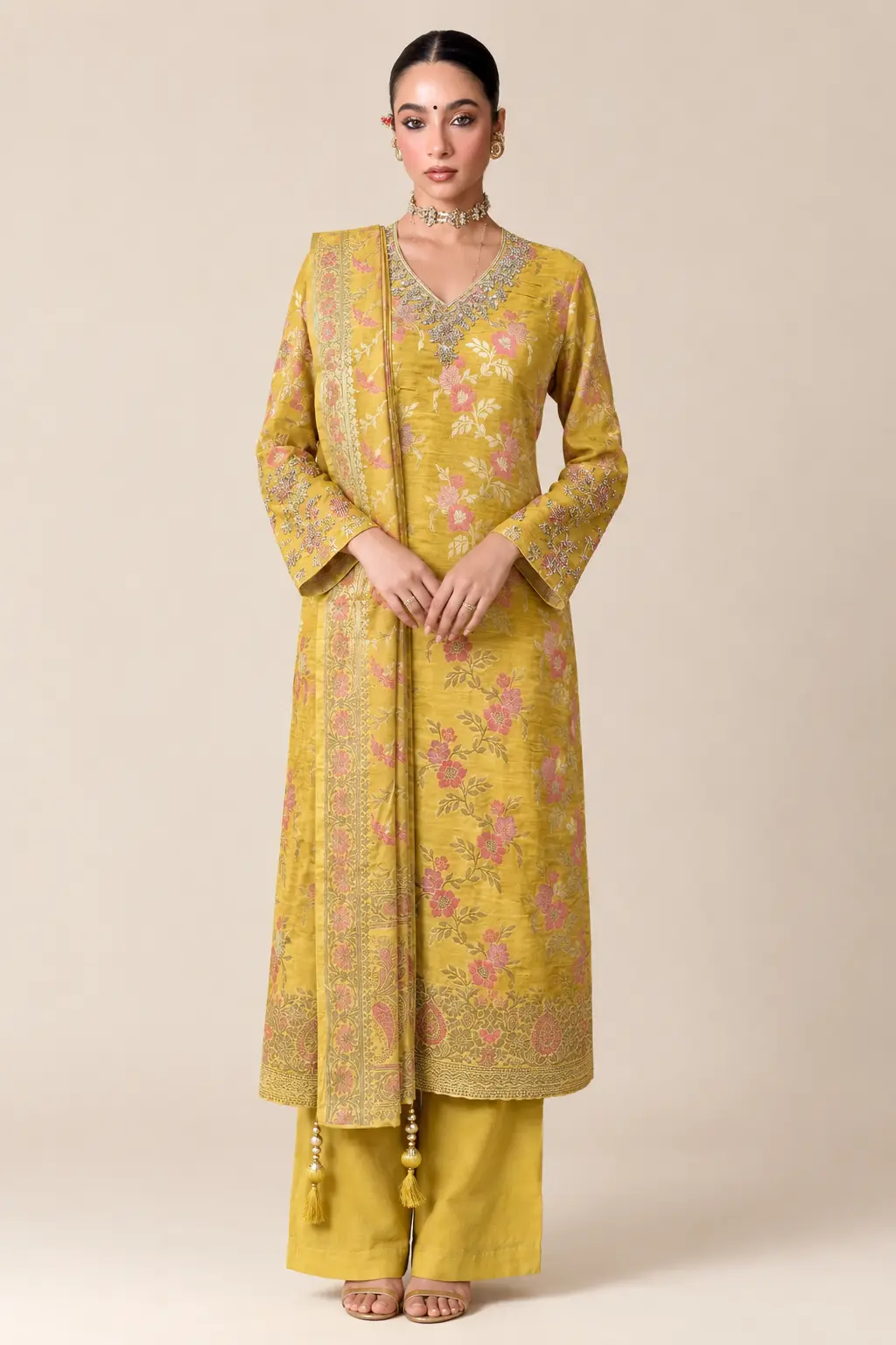 Basanta Floral Banarasi Suit Set