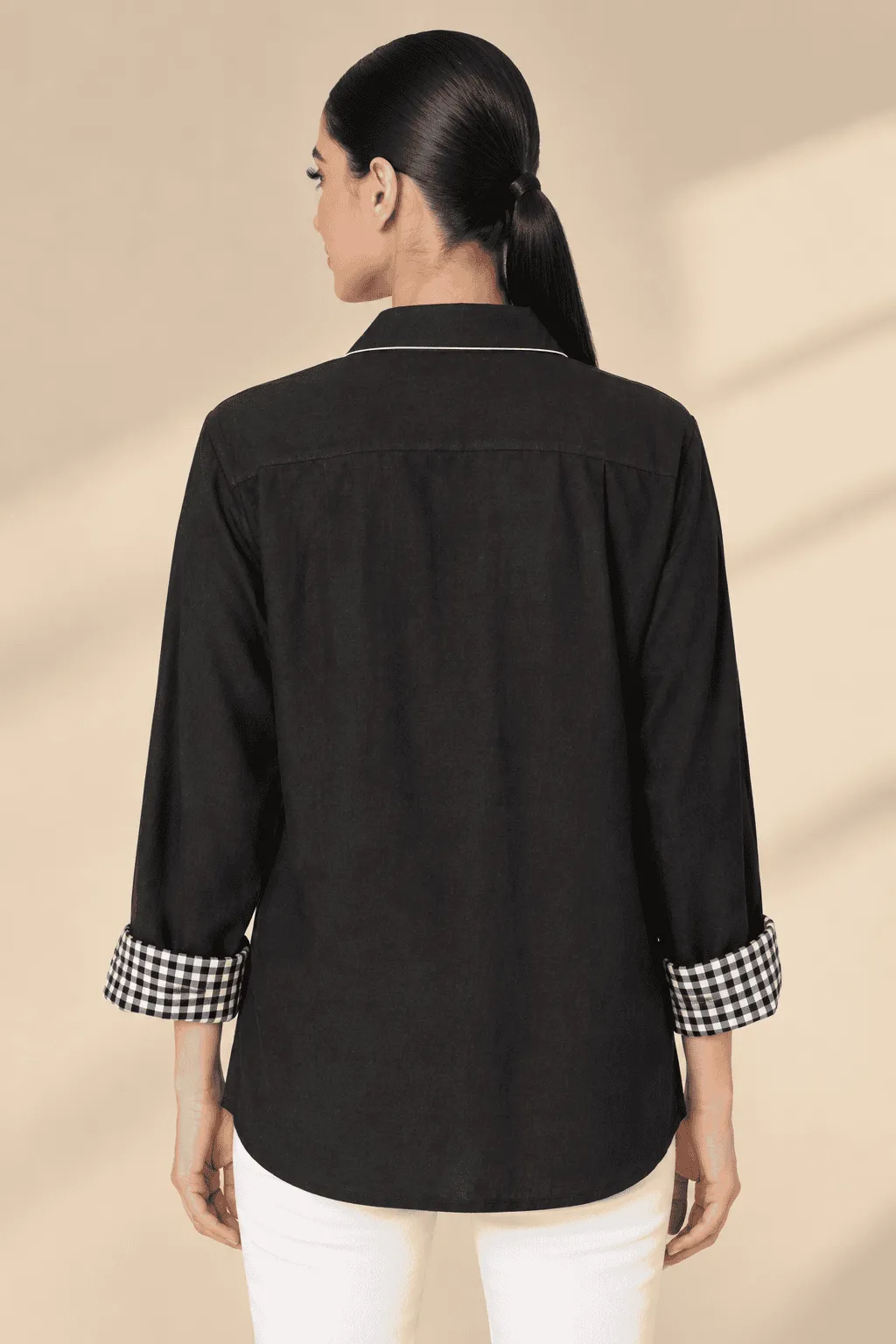 Abstract Cutout Shirt Black