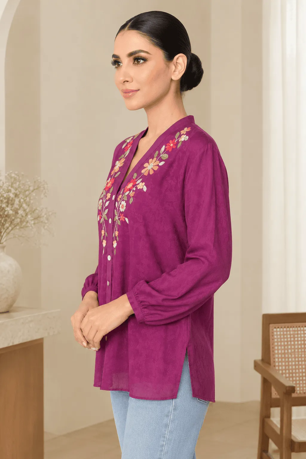 Magenta Wildflower Tunic