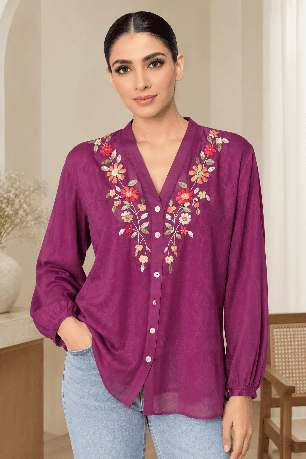 Magenta Wildflower Tunic