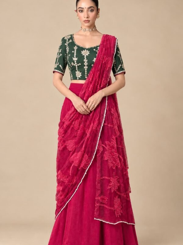 Panna Raga Predraped Saree
