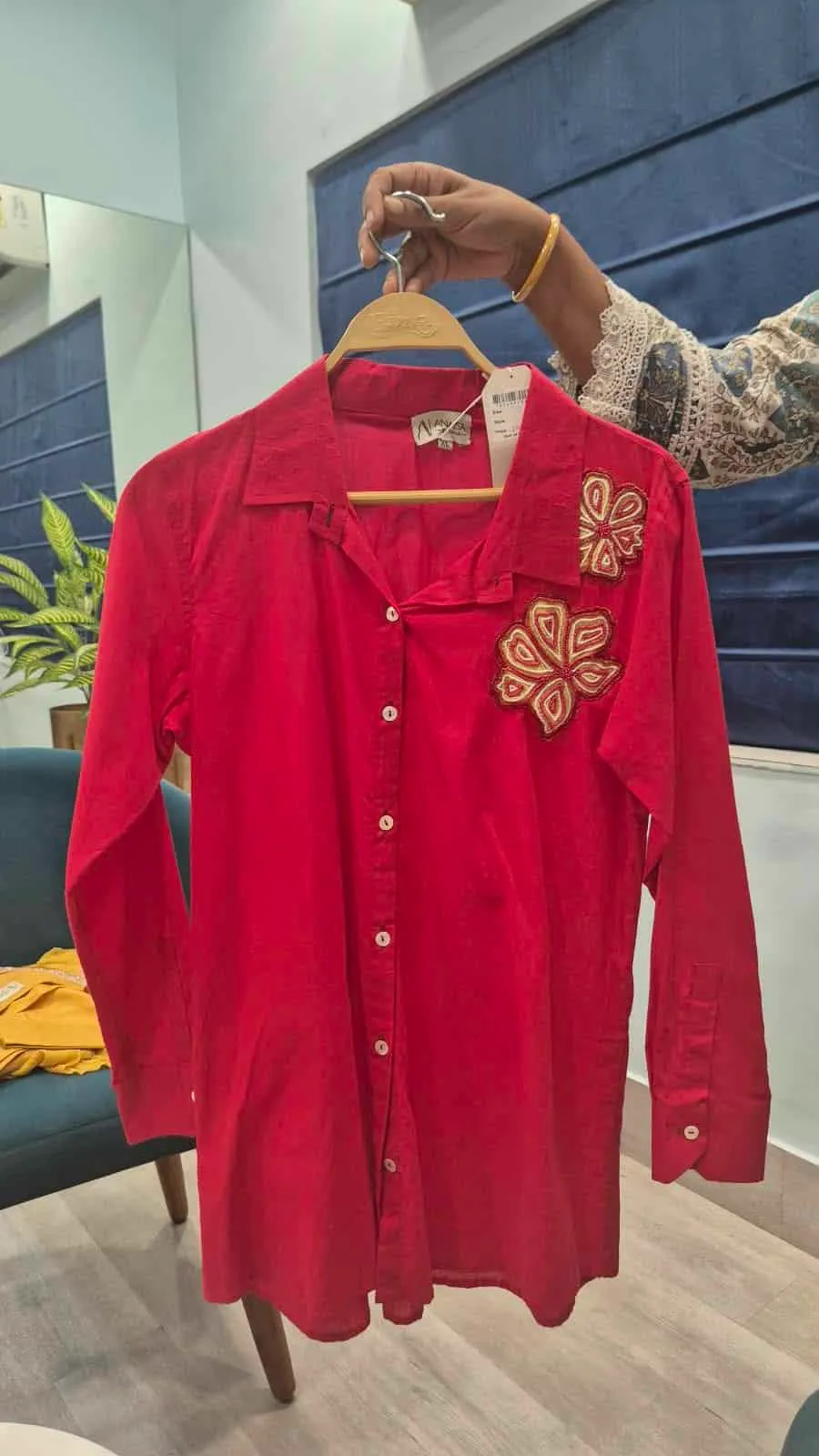 Crimson Floral Shirt