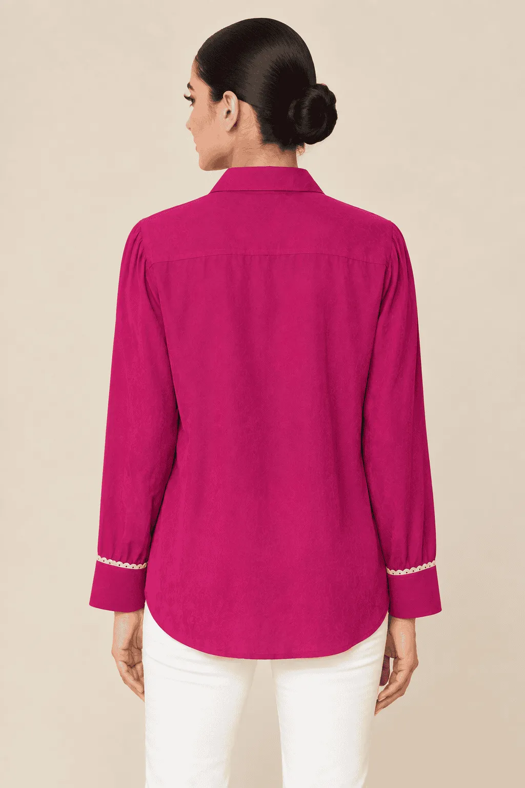Midnight Magenta Crepe Shirt