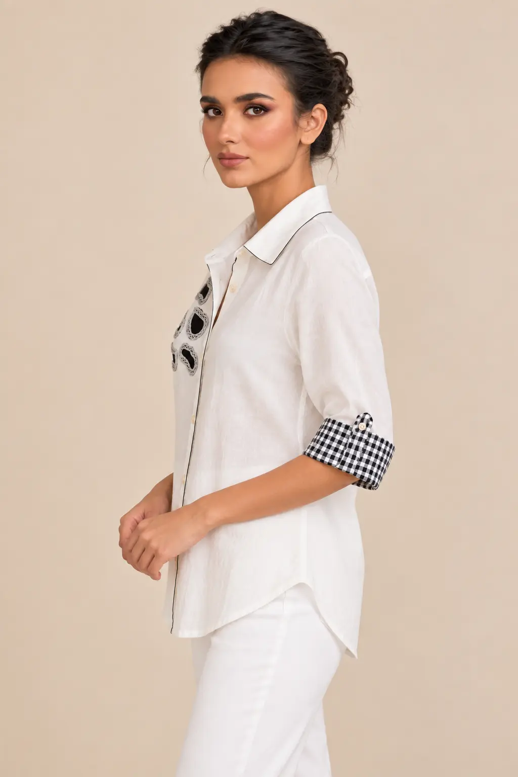 Abstract Cutout Shirt White