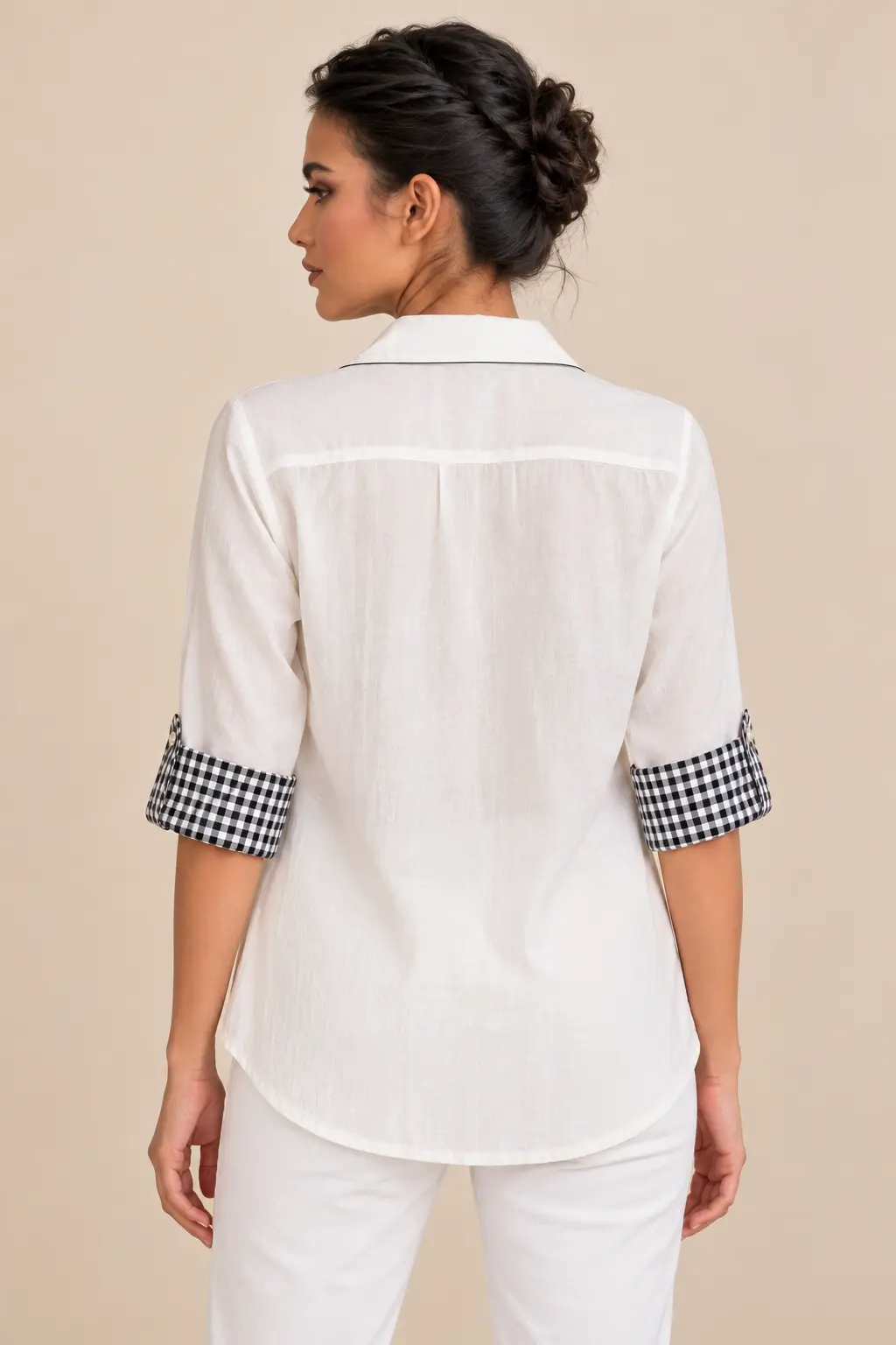 Abstract Cutout Shirt White