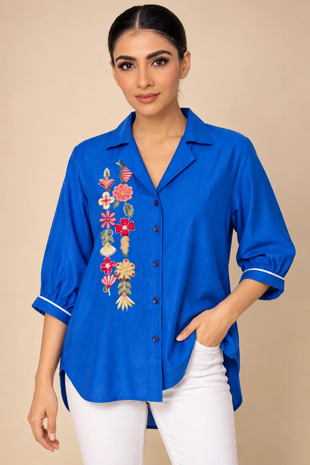 Cobalt Bloom Shirt
