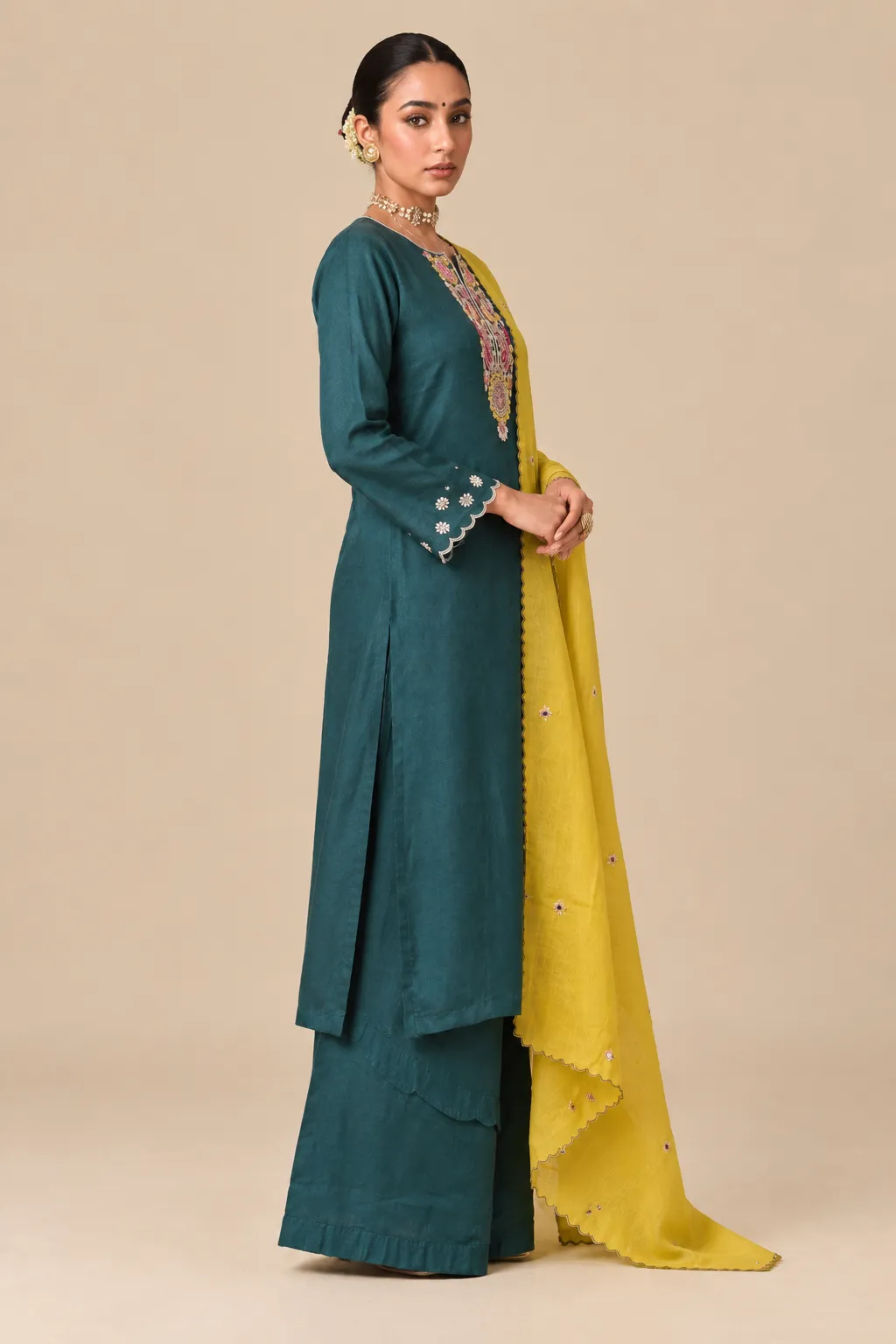Earthy Green Mustard Suit Set