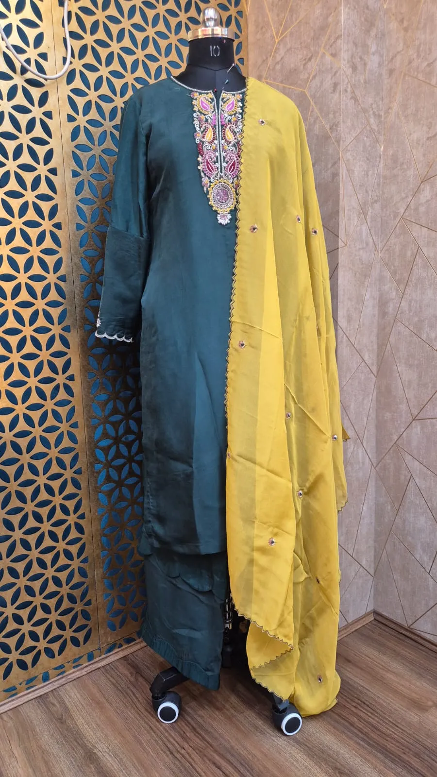 Earthy Green Mustard Suit Set