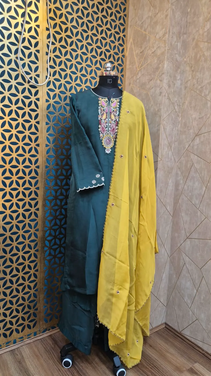 Earthy Green Mustard Suit Set