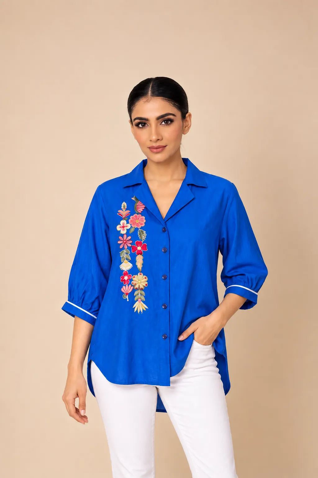Cobalt Bloom Shirt
