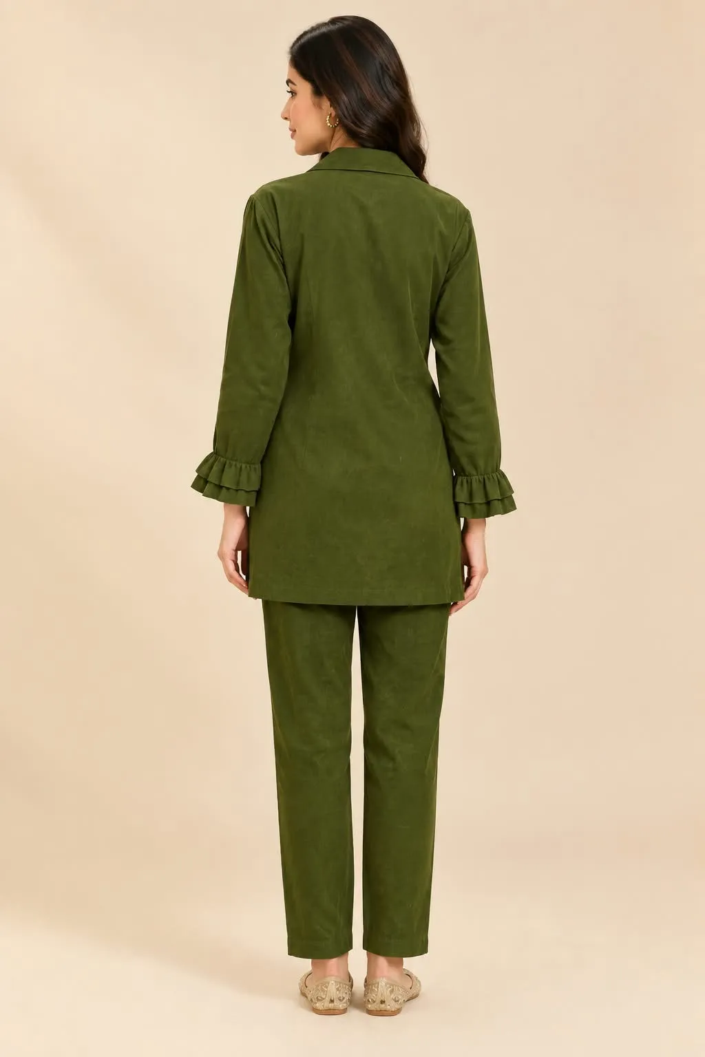 Olive Royale Embroidery Co-ord Set
